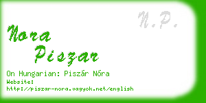 nora piszar business card